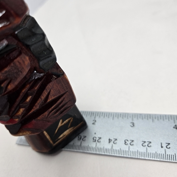 Japanese Ainu Father, Mother & Child Wood Carved Figurines Family Vintage - Picture 8 of 10